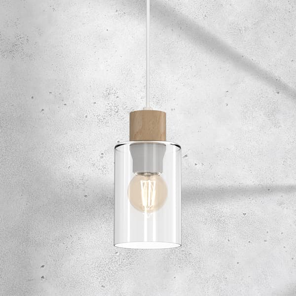 HÄNGLAMPA MADERA 1 E27 VIT TRÄ MILAGRO MLP8554