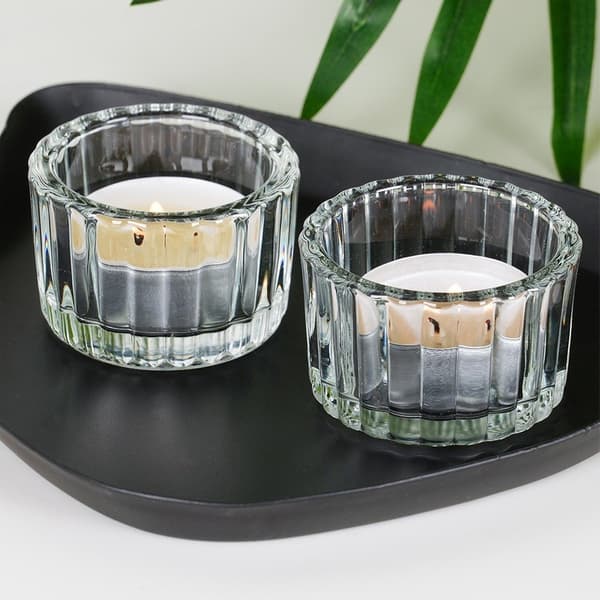 Lasinen kynttilänjalka tealightille 5,7 cm 2 kpl
