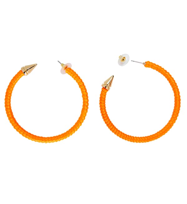 Orange neon bågelörhängen 80-90 disco