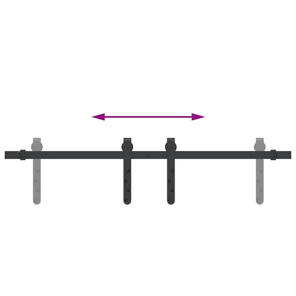 vidaXL Skjutdörrssystem för möbler, 91 cm, kolstål