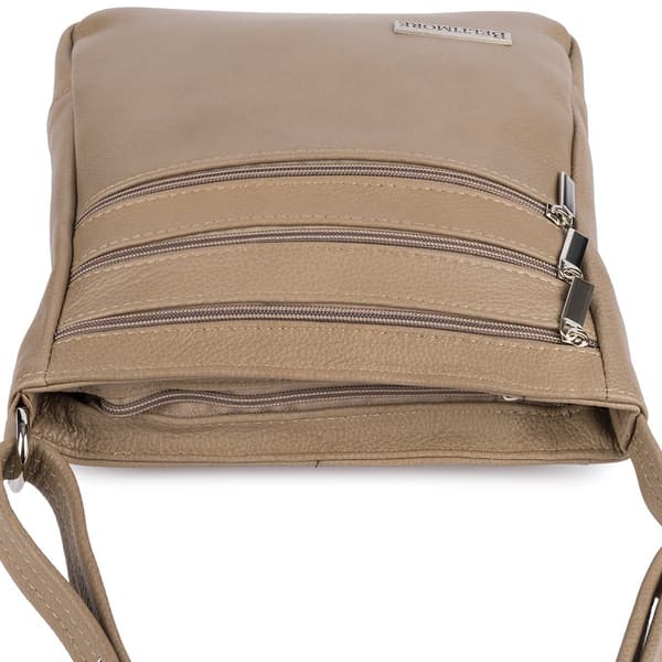 Elegant beige lædermessengertaske til kvinder Beltimore L43