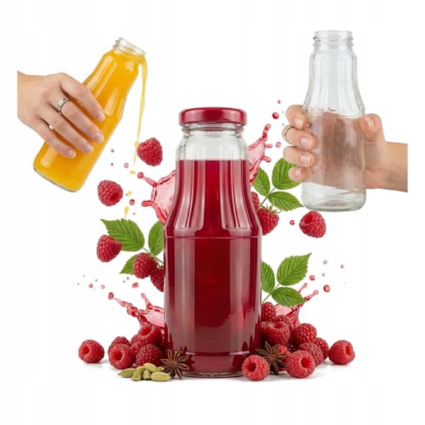 50x Pullo mehulle, hedelmämehulle, 300ml + pullonkorkki mehulle, vedelle, siirapille