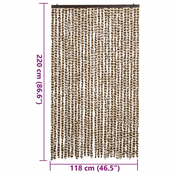 vidaXL Flugnät Beige Brun 118x220 cm Chenille
