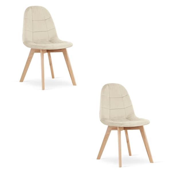 BORA stol - beige velour x 2