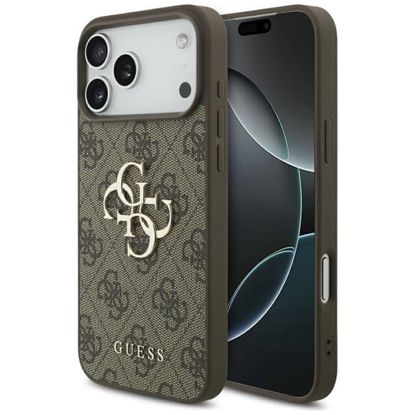 Guess 4G stort logo-cover til iPhone 17 Pro Max - brun