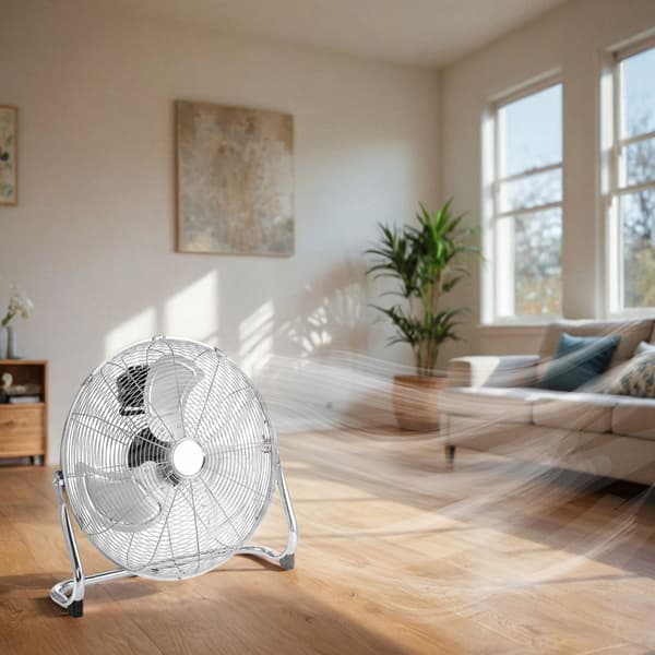 Golvfläkt, stående fläkt, 120W, TYBER silver