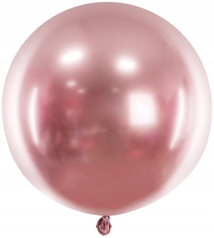 Kiiltävä pyöreä ilmapallo 60cm, ruusukulta 1 kpl.