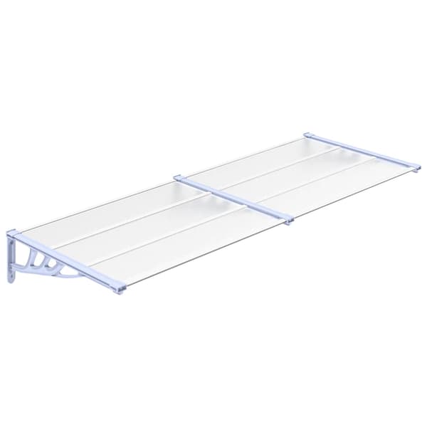 vidaXL dørmarkise, grå transparent, 239x90 cm, polycarbonat