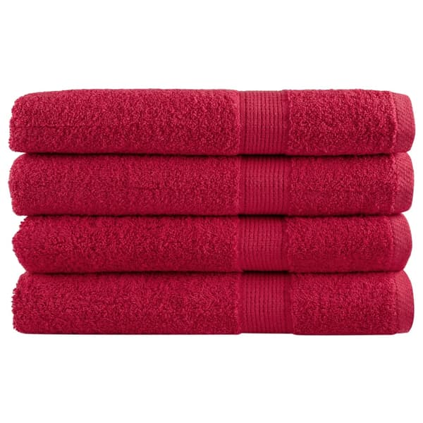 vidaXL Premiumhanddukar SOLUND, 4-pack, Röda, 80x200 cm, 600 g/cm²