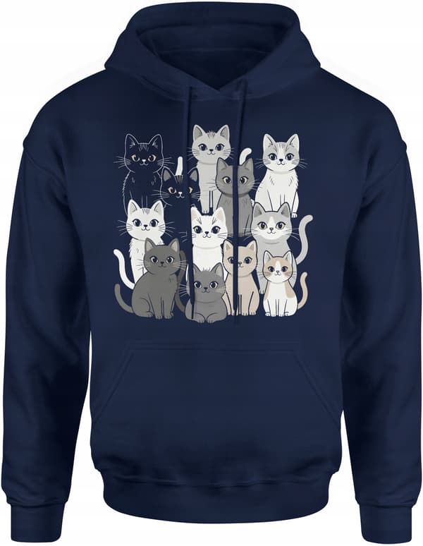 HERRE SWEATSHIRT MED PRINT KATTE KILLINGER DYR KATTEELSKER GAVE S
