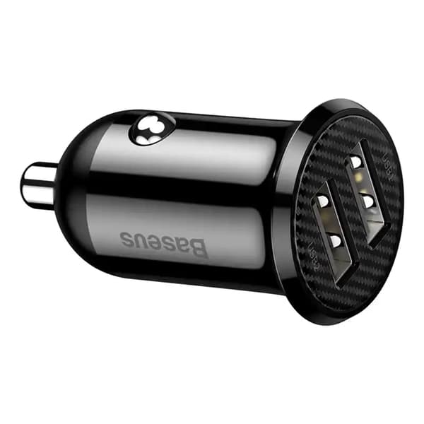 Baseus Grain Pro Autolaturi 2x USB 4.8A (Musta)