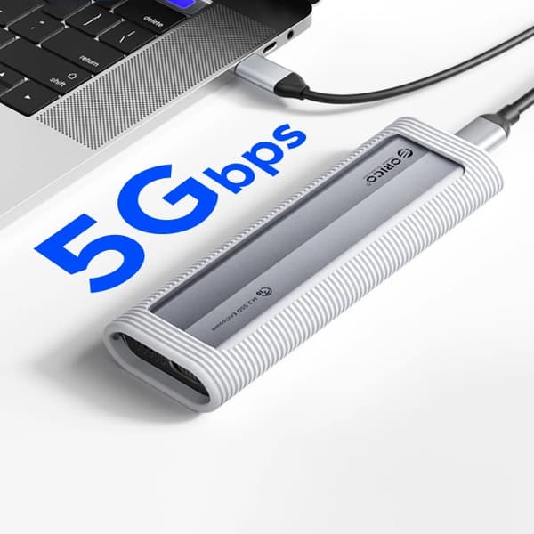 Orico AXM2F-V1 M.2 NGFF USB-C 5Gb/s diskdrev - grå