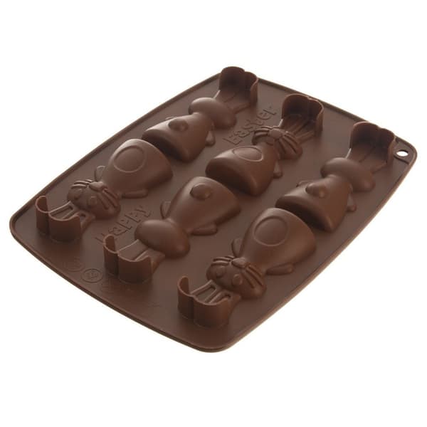 Brun silikoneform til kaninkage og praline