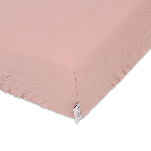 Muslin påslakan 70x140x10 cm puderrosa