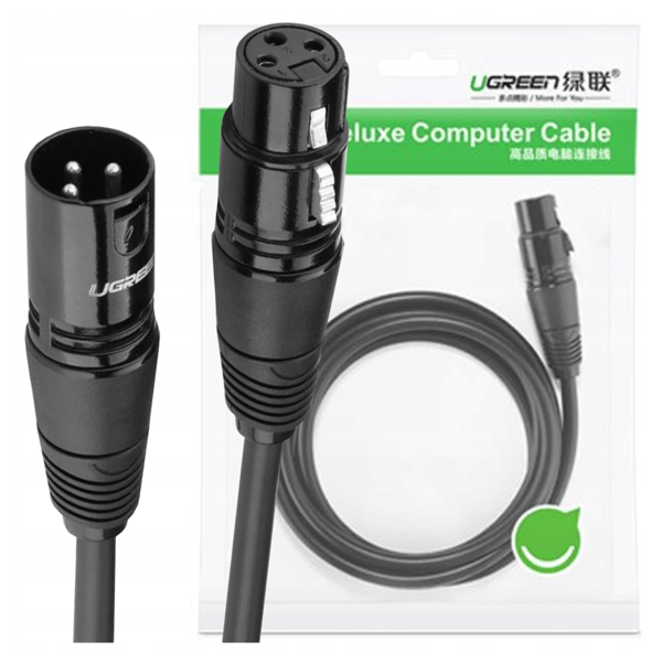 UGREEN AV130 XLR Hun til XLR Han Kabel - 1m (Sort)