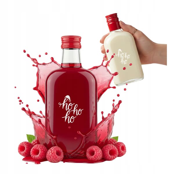 5x Flaskor 200 ml KOLVA MED TRYCK för vin och tinkturer JULFLASKOR