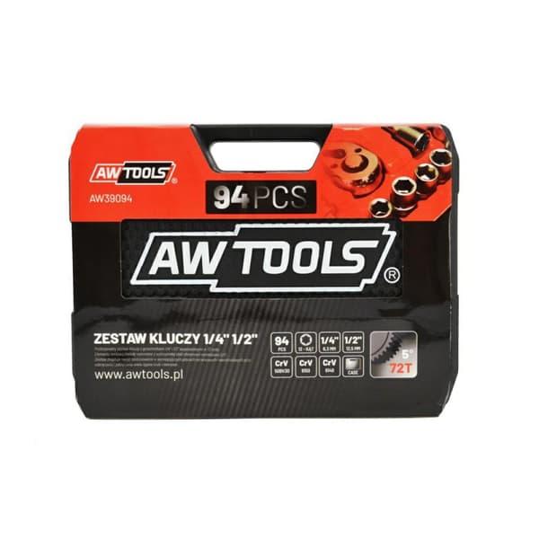 AWTOOLS-AVAINSARJA 94-osainen 1/2" 1/4"