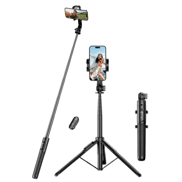 Selfie-stativ med Bluetooth-fjärrkontroll UGREEN 15062 (svart)