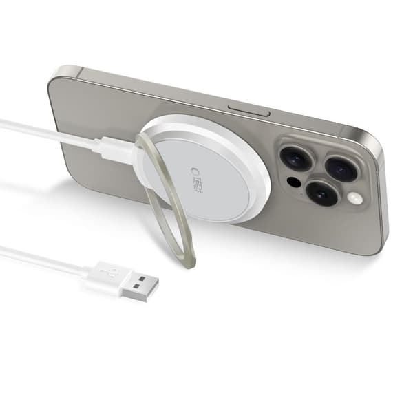 TECH-PROTECT QI15W-A33 MAGNETISK MAGSAFE TRÅDLÖS LADDARE VIT