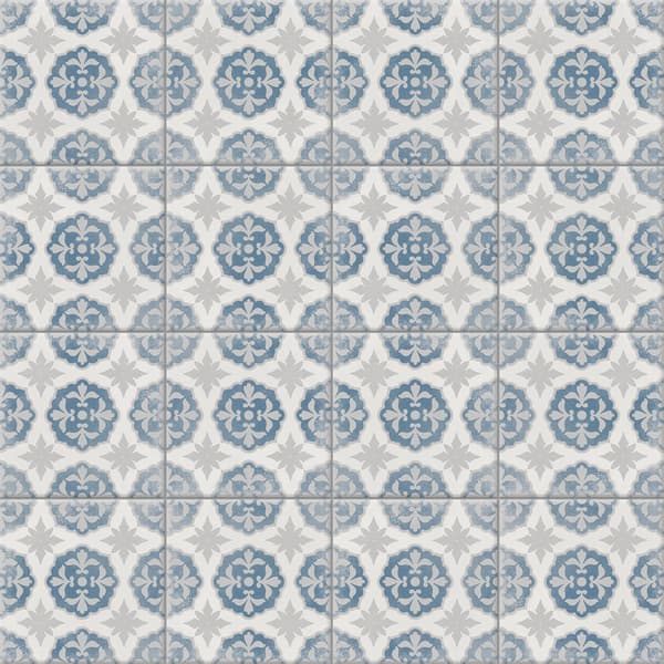 Dekorativ porslinskakel Patchwork Blommor Pisa 20x20 cm klass I
