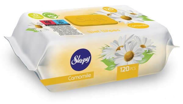 Sleepy - vådservietter til kroppen, klipslukning, kamille, 120 stk.