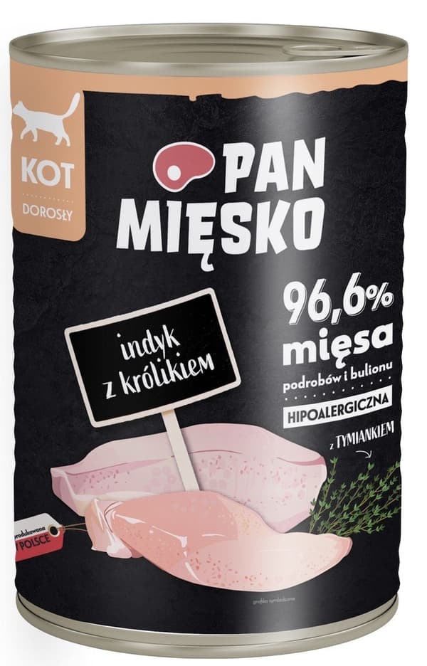 Mr. Meat | Kattefoder | 400g dåse - Voksen | Kalkun med kanin 400g