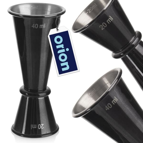Stålbarmått dubbelsidig BLACK 20/40 ml