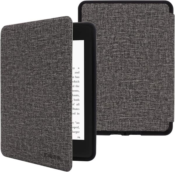 BOKLÄSARFODRAL FÖR KINDLE 10 GEN 2019 6" GRÅTT IMITATIONSMATERIAL