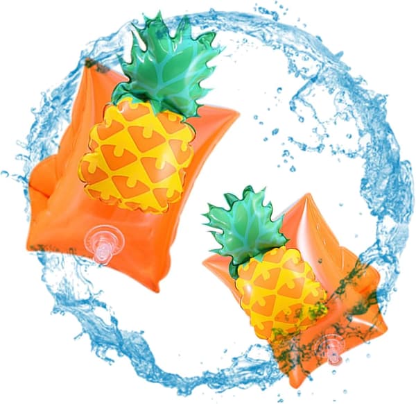 BADMÄRKOR FÖR BARN, BARN, ANANAS, ORANGE, 3-6L