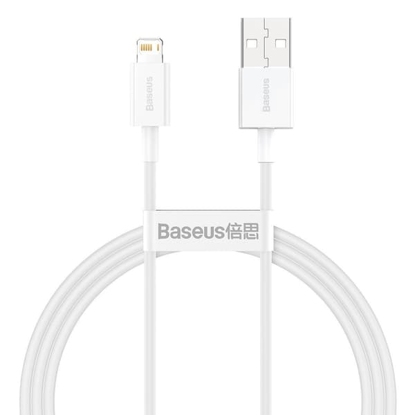 Baseus Superior Series USB til Lightning-kabel, 2.4A, 1m (hvid)