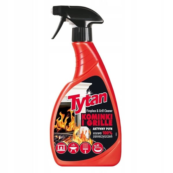 Rengöringsvätska för eldspelets och grillfönster Tytan spray