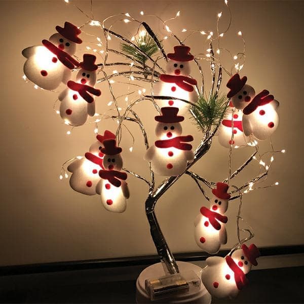 Julgransbelysning - snögubbar 10 st / 165 cm