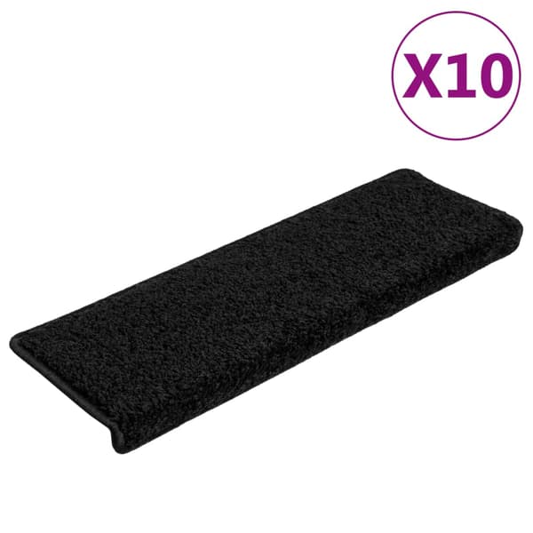 vidaXL trappetrin, 10 stk., 65x21x4 cm, sort
