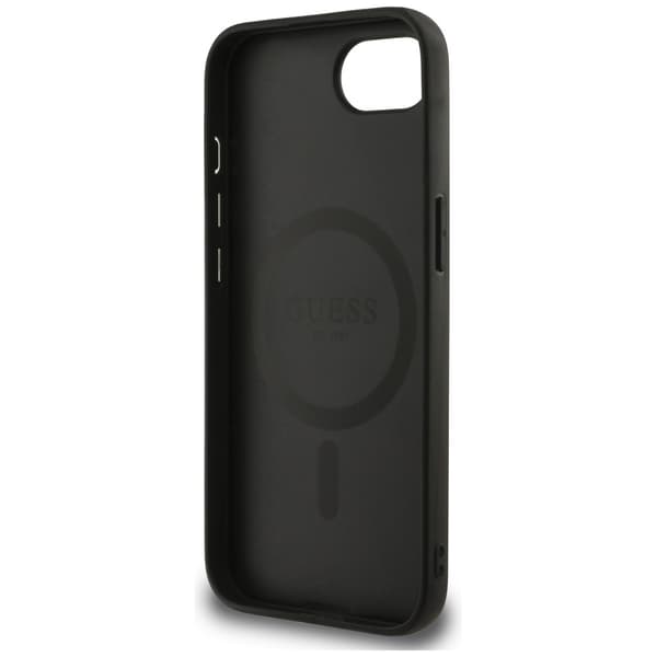 Guess Peony Script Logo MagSafe-etui til iPhone 16e, sort