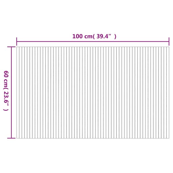 vidaXL Suorakulmainen matto, harmaa, 60x100 cm, bambu