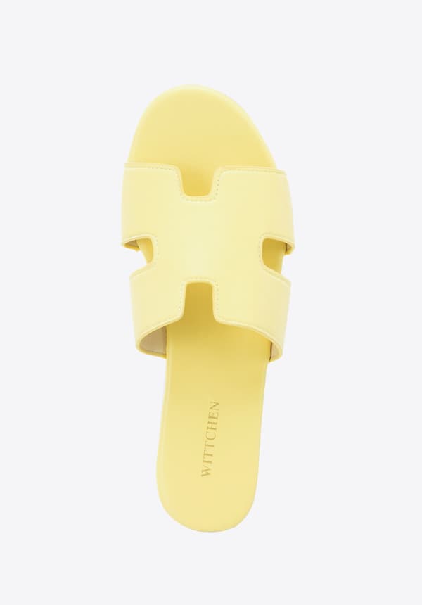 Wittchen Dam Gula Flipflops i Ekologiskt Läder