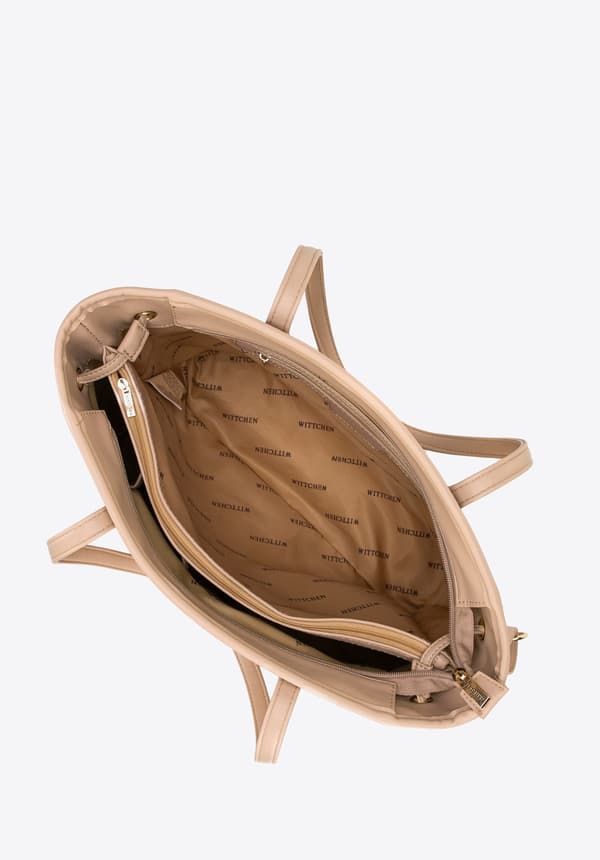Wittchen Dam Ekoläder Shopperväska med remmar, Beige, Beige, Ekoläder