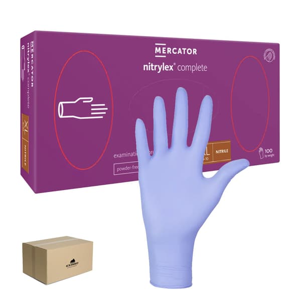 Nitrilhandsker XL lilla Mercator Nitrylex Complete 100 stk. karton 10-pak