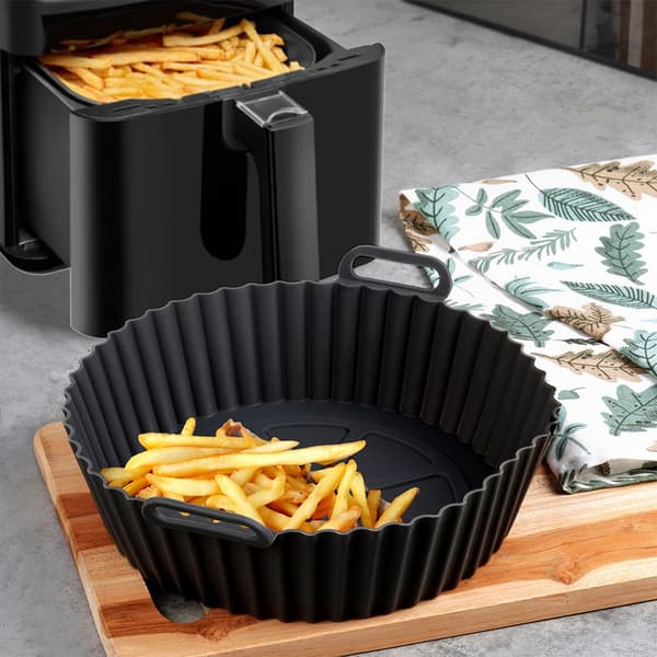 Silikoneindsats til airfryer oliefri sort 20,5 cm