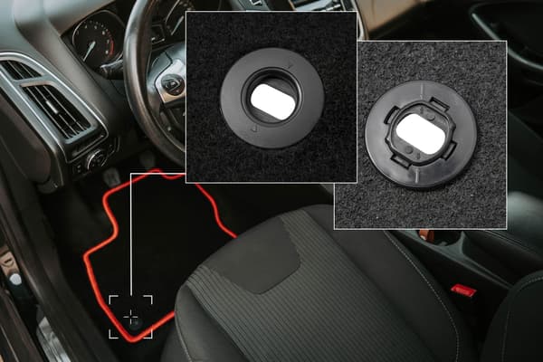Velourmattor med röd kant för Opel Combo E kombivan (2018-)