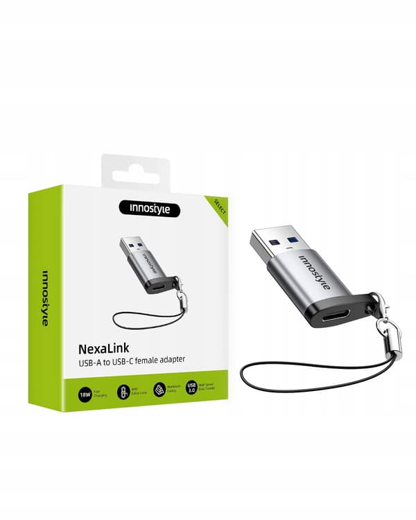 INNOSTYLE ADAPTER USB-A 3.0 TILL USB-C TILL USB TYP C 3A 5GBPS OTG