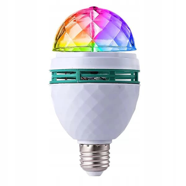 DISKOLAMPA ROTARY E27 RGB DISCO BALL