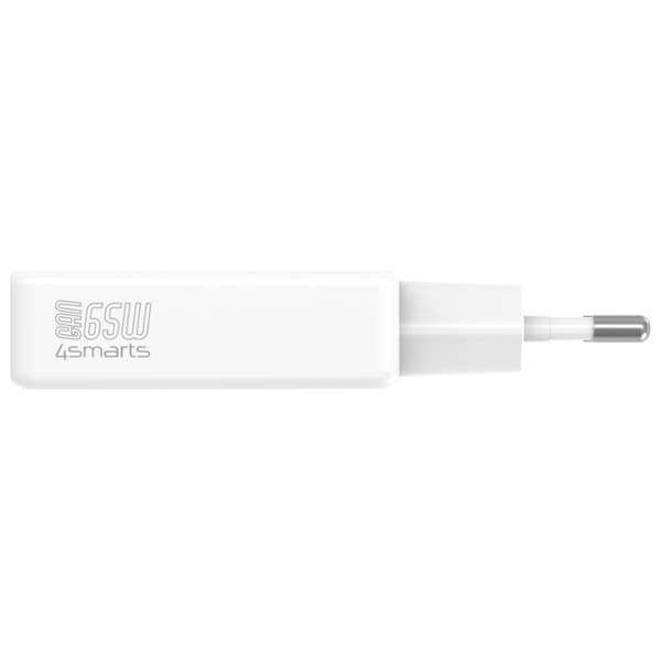 4smarts PDPlug Slim Dual 65W GaN 2xUSB-C Väggladdare Vit