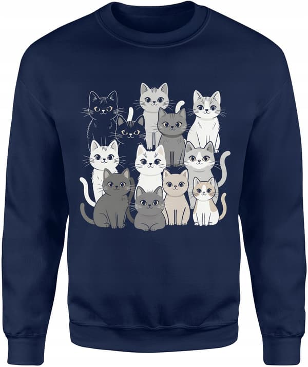 HERRE SWEATSHIRT MED PRINT KATTE KILLINGER DYR KATTEELSKER GAVE L
