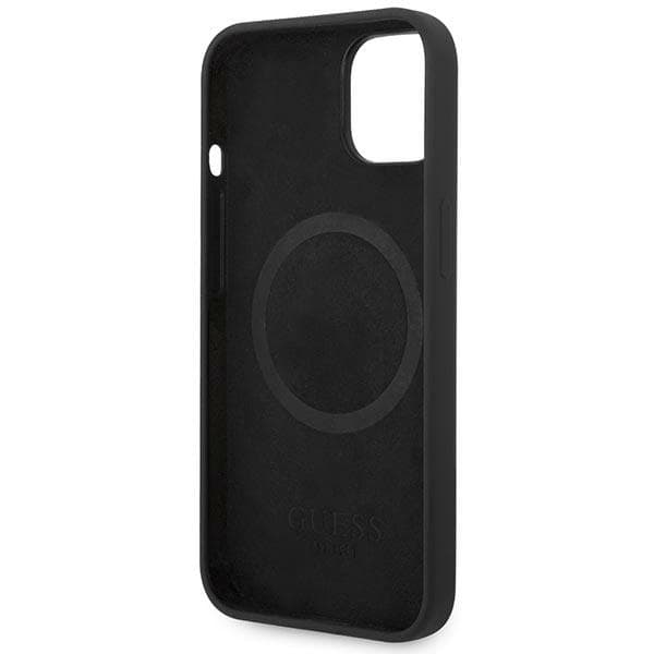 Guess GUHMP14MSBPLK iPhone 14 Plus/15 Plus 6,7" sort/sort hårdt cover silikone logoplade MagSafe