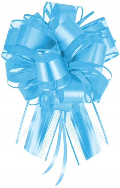 Rosett för presenter, BLÅ, Födelsedag, Dop, 20 cm