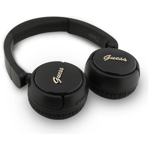 Guess Metal Logo Script Over-Ear Hörlurar – Svarta