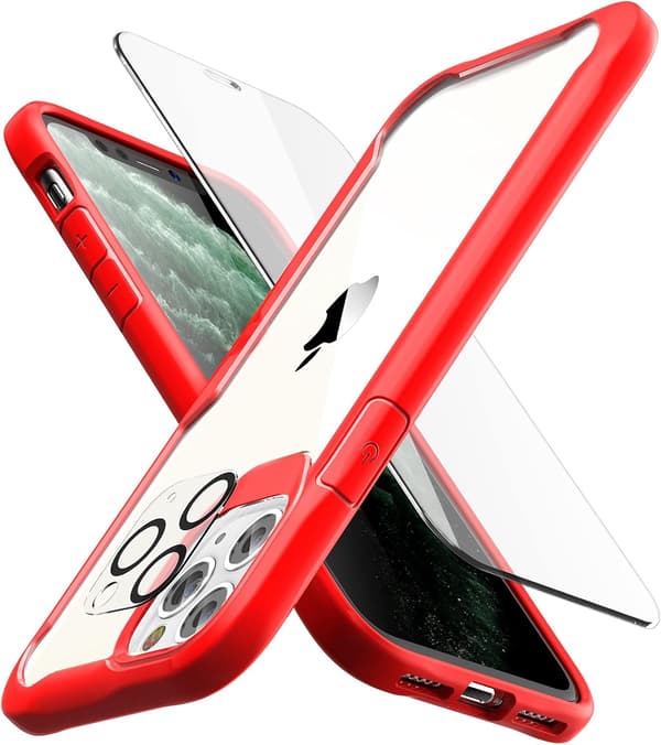 RØD BUMPER ETUI TIL IPHONE 11 PRO GLAS TELEFONKAMERA