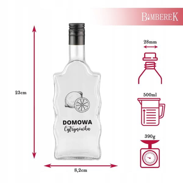 10x Wave-flaskor 500ml tryckta hemgjorda citronvodka-glasflaskor för likörer