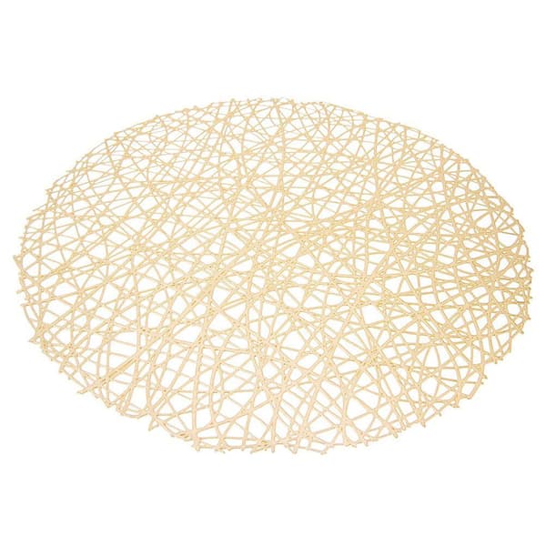 Guldfärgad rund gummibordsmatta 39 cm